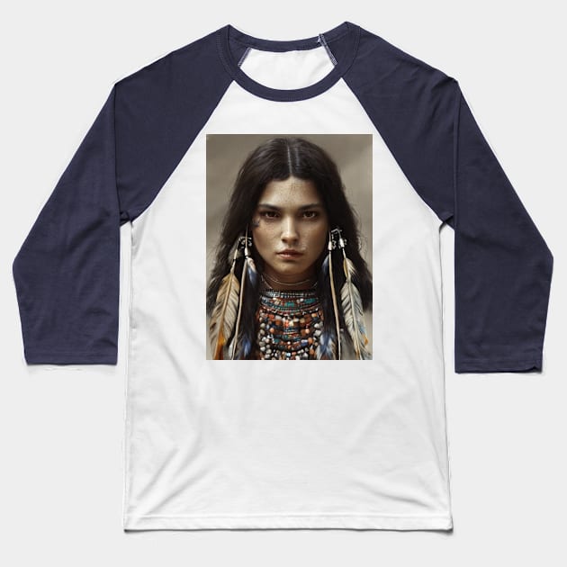 The american indians girl Baseball T-Shirt by JRC SHOP
